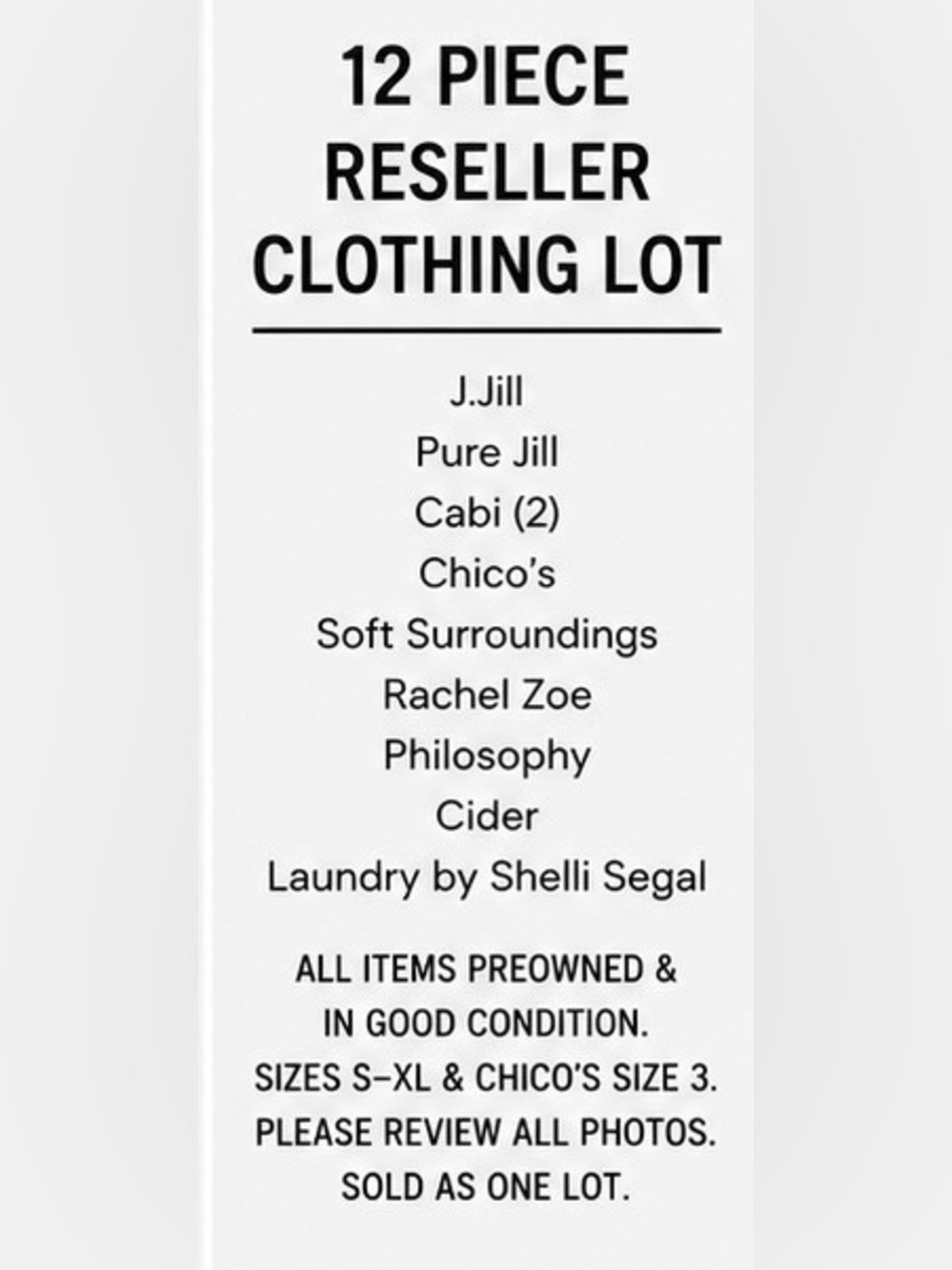 12-PIECE WOMEN’S RESELLER CLOTHING LOT | BOUTIQUE BRANDS | S–XL